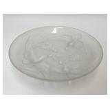 1930s VERLYS FROSTED CRANES KOI FISH GLASS BOWL