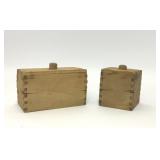 2 PRIMITIVE WOODEN BUTTER MOLDS