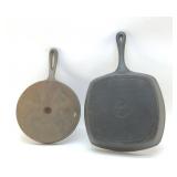 CAST IRON EMERL GRIDDLE, CORNBREAD SKILLET