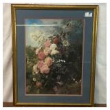 VTG G R BARR ROSES STILL LIFE PAINTING PRINT
