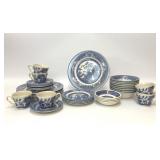 ASSORTED BLUE WILLOW BLUE WHITE CHINA DISHES