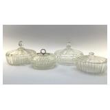 4 1950ï¿½s LIDDED CANDY DISHES