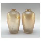 2 FENTON, FROG SKIN CARNIVAL VASES