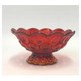 VTG L E SMITH MOON & STARS AMBERINA FOOTED DISH