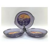 3 PURPLE PYREX PIE PLATES