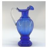 FENTON 1970ï¿½s COBALT ART GLASS PITCHER