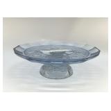 1950s ANCHOR HOCKING, AVALON BLUE CAKE STAND