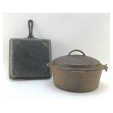 CAST-IRON GRIDDLE AND DUTCH OVEN