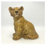 1970s HANDPAINTED CERAMIC LION CUB STATUE
