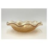 VTG JEANNETTE GLASS IRIS CARNIVAL MARIGOLD BOWL
