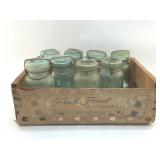 ANTIQUE FRUIT CRATE, ATLAS, EASY SEAL MASON JARS