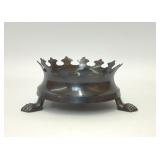 METAL TRI FOOTED CROWN CANDLEHOLDER