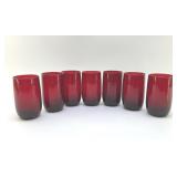 ANCHOR HOCKING 1960S ROYAL RUBY ROLY-POLY GLASSES