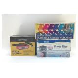 PORTABLE CAR HEATER, SEWING MACHINE, POWER FILTER