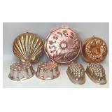7 ASSORTED TIN DESSERT JELLO MOLDS WALL DECOR