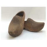 1930S DUTCH CLOG SHOES, HAND CARVED WOOD