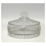 VTG VIKING GLASS PRELUDE ETCHED 3 PART CANDY BOX