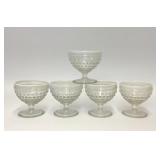 5 VTG ANCHOR HOCKING MOONSTONE SHERBET GLASSES