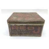1920ï¿½s ANTIQUE RED J TOBACCO TIN