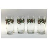INDIANA GLASS HOLLY BERRIES TUMBLERS