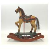 VTG HAND CARVED WOODEN ROCKING HORSE FIGURE