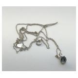 14k WHITE GOLD NECKLACE .89g