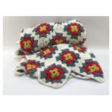CROCHETED AFGHAN LAP BLANKET