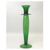 TALL GREEN ART GLASS CANDLEHOLDER