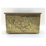 BRASS FIREPLACE KINDLING BOX