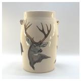 OLD CHURN WITH DECOUPAGE WILDLIFE