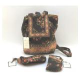 VERA BRADLEY " CHOCOLAT" FLORAL BACKPACK NEW