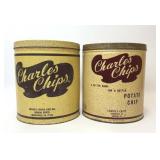 2 VTG 1 LB CHARLES CHIPS POTATO CHIP TINS