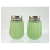 JADEITE MINI SALT AND PEPPER SHAKERS