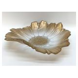 HUGE FLOWER CENTERPIECE BOWL REVERSE PAINTED