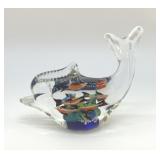 BLOWN GLASS DOLPHIN PAPERWEIGHT