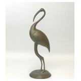 VTG SOLID BRASS HERON BIRD STATUE