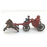 CAST IRON FIRE ENGINE WITH HORSES 9"