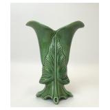 VTG CAMARK POTTERY GREEN CALLA LILY LEAF VASE