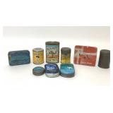ASSORTED SMALL TOBACCO ADVERTISING TINS