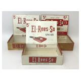 3 VTG EL REES SO CIGAR ADVERTISING BOXES
