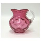 VTG FENTON CRANBERRY INVERTED THUMBPRINT CREAMER
