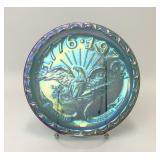 INDIANA GLASS BLUE IRIDESCENT BICENTENNIAL PLATE
