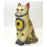 VTG LARGE AIRBRUSHED CHALKWARE CAT STATUE