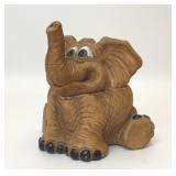 VTG 1985 BILL VERNON WOODEN ELEPHANT TRINKET BOX