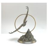 EAGLE SUNRISE SCULPTURE PEWTER 9"