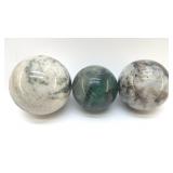 3 QUARTZ CRYSTAL SPHERES 3"