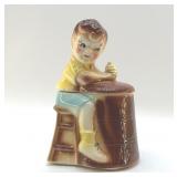 1940ï¿½s AMERICAN BISQUE CHURN BOY COOKIE JAR