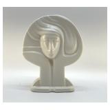 WHITE CERAMIC ART DECO STYLE SCULPTURE