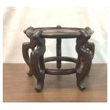 LARGE VTG WOODEN CHINESE VASE STAND PEDESTAL