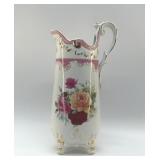 1898 CHINA ROSES FOOTED PITCHER 14.5"